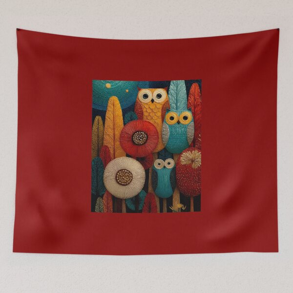 Item preview, Playful Owls Among Vibrant Trees designed and sold by daila70.