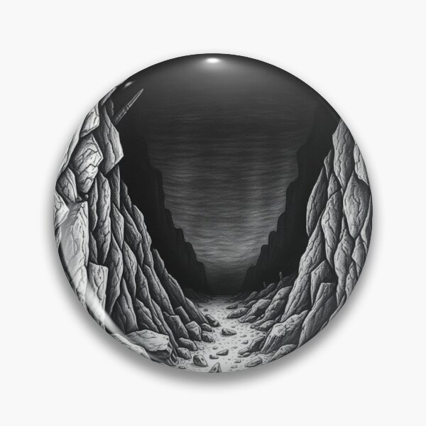 Item preview, Dark Fantasy Cave Pencil Drawing | Deep Abyss Art Print designed and sold by EllDAV777.