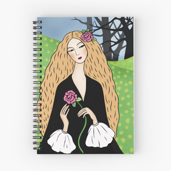 Item preview, Summer,  grassy, a woman holding flowers. designed and sold by EmilyDouArt.