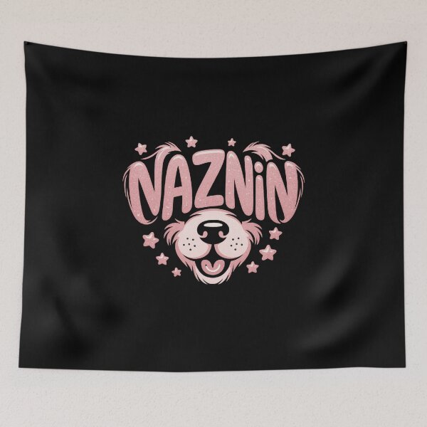 Item preview, Naznin Glitter Pink Lettering Cute Animal Face Stars Design designed and sold by LegendsOfLife37.