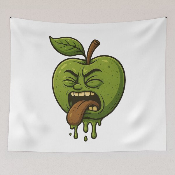 Item preview, Sour Green Apple Emoji – Funny Dripping Cartoon designed and sold by Taymaz..