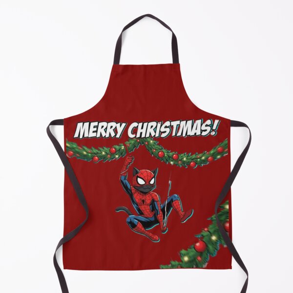 Item preview, Christmas Swinging Masked SPIDER-CAT – Festive Action Illustration designed and sold by UniqueArtsOnly.