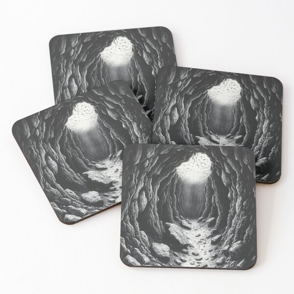 Item preview, "Light at the End of the Cave - Dramatic Black & White Art" designed and sold by EllDAV777.
