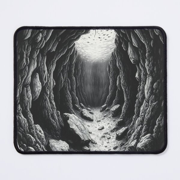 Item preview, "Light at the End of the Cave - Dramatic Black & White Art" designed and sold by EllDAV777.