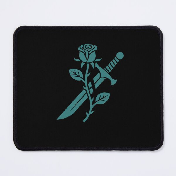 Item preview, Rose and Dagger Teal Monochrome Gothic Tattoo Art designed and sold by LegendsOfLife37.