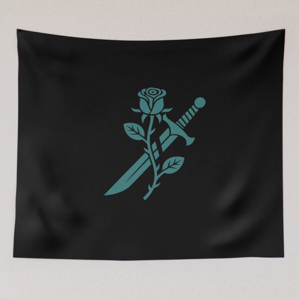 Item preview, Rose and Dagger Teal Monochrome Gothic Tattoo Art designed and sold by LegendsOfLife37.