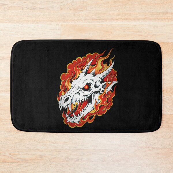 Item preview, Flaming Dragon Skull - Retro Fantasy designed and sold by CoffinsArt.
