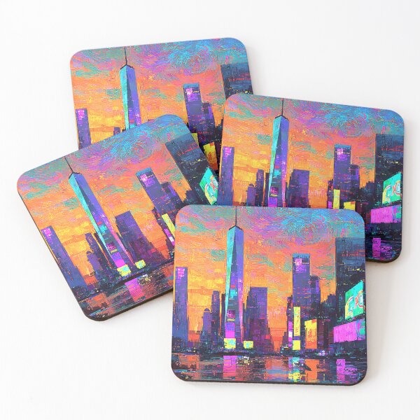 Item preview, Vibrant Neon-Like Hues Cyberpunk Cityscape Digital Painting designed and sold by DEC02.