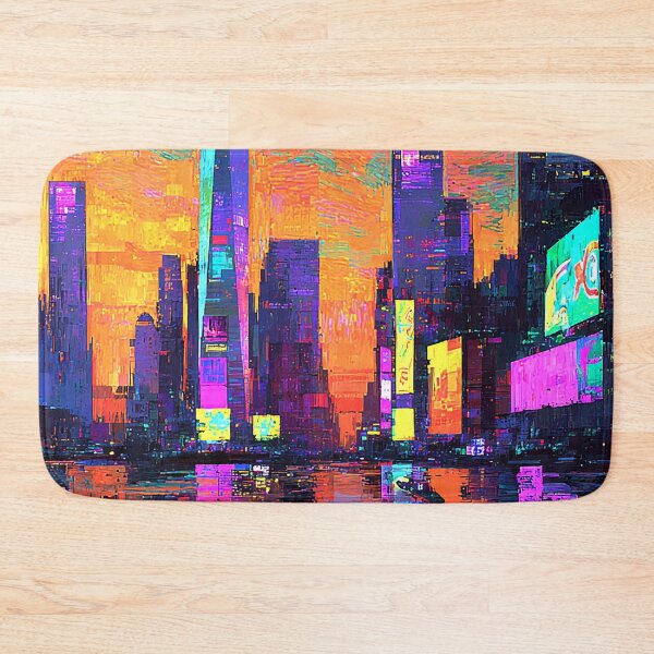 Item preview, Vibrant Neon-Like Hues Cyberpunk Cityscape Digital Painting designed and sold by DEC02.