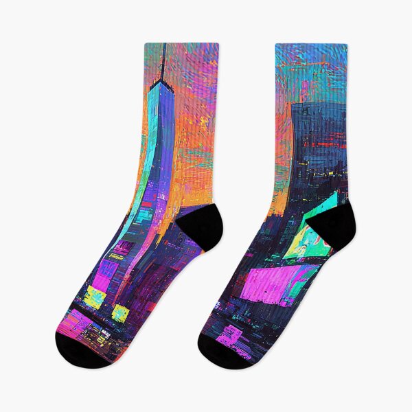 Item preview, Vibrant Neon-Like Hues Cyberpunk Cityscape Digital Painting designed and sold by DEC02.