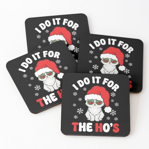 Item preview, I Do It For The Ho’s, Funny Grumpy Christmas Cat Humor Gift, Santa Kitty Holiday Sarcastic Graphic Tee for Adults designed and sold by saloui.