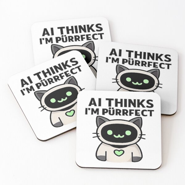Item preview, AI Thinks I’m Purrfect – Cute Tech Cat Design designed and sold by GoldenPaw Society.