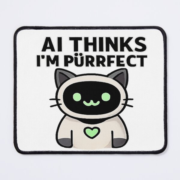 Item preview, AI Thinks I’m Purrfect – Cute Tech Cat Design designed and sold by GoldenPaw Society.