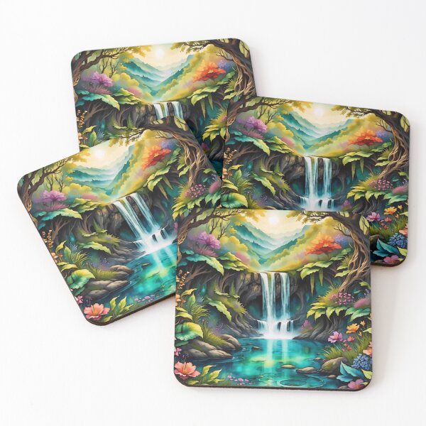 Item preview, Lush Colorful Watercolor landscape  designed and sold by FloatingGardens.