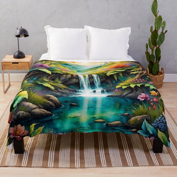 Item preview, Lush Colorful Watercolor landscape designed and sold by FloatingGardens.
