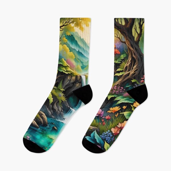 Item preview, Lush Colorful Watercolor landscape  designed and sold by FloatingGardens.