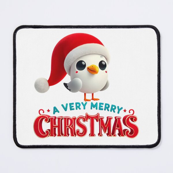 Item preview, Cute Christmas Seagull with Santa Hat and Festive Greeting. designed and sold by The-T-In-Retro.