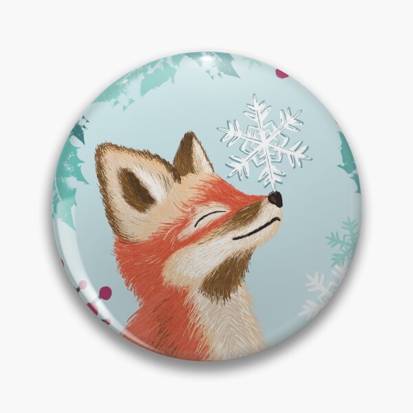 Item preview, Fox cub with snowflake, in a winter landscape designed and sold by AllesVero.