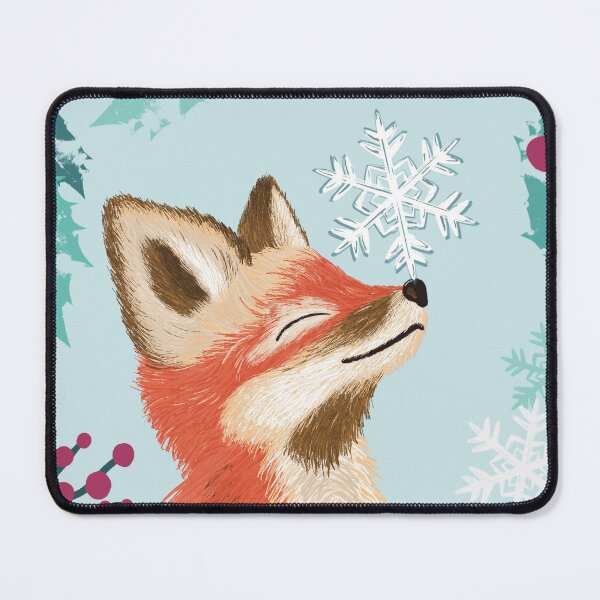 Item preview, Fox cub with snowflake, in a winter landscape designed and sold by AllesVero.