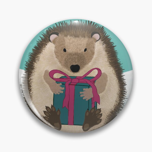 Item preview, Hedgehog with a gift, in a winter landscape designed and sold by AllesVero.