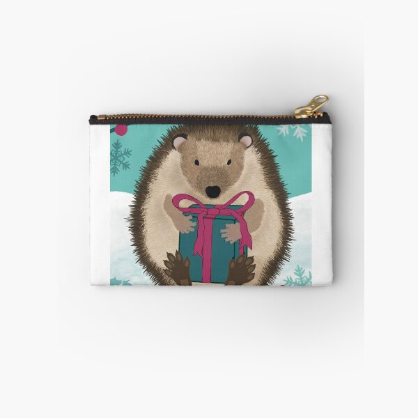 Item preview, Hedgehog with a gift, in a winter landscape designed and sold by AllesVero.