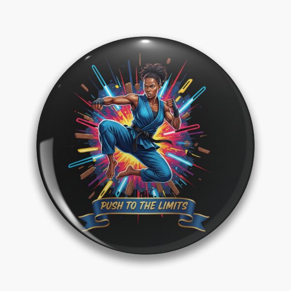 Item preview, Push to the Limits Black Belt Martial Arts T-Shirt | Dynamic Jumping Strike Pop Art designed and sold by BoldBloomArt.