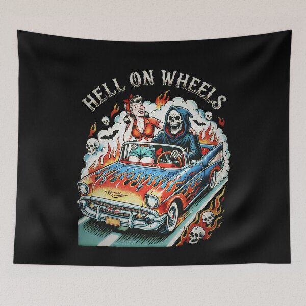 Item preview, Hell On Wheels - Rockabilly Grim Reaper Hot Rod designed and sold by CoffinsArt.
