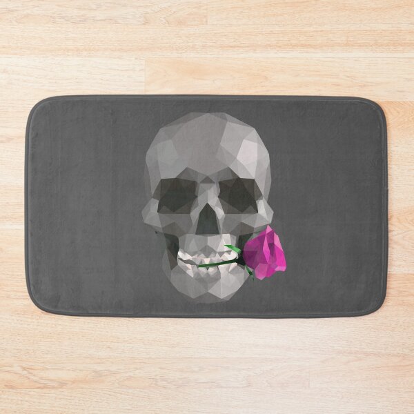 Item preview, Low poly skull and pink rose designed and sold by WAMTEES.