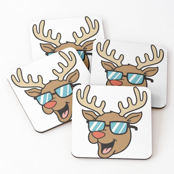 Item preview, Cool reindeer with Sunglasses – Funny reindeer Head Cartoon designed and sold by holywarter.