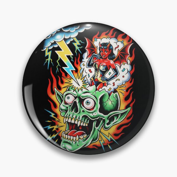 Item preview, Mind Blown Skull - Retro Goblin and Demon designed and sold by CoffinsArt.