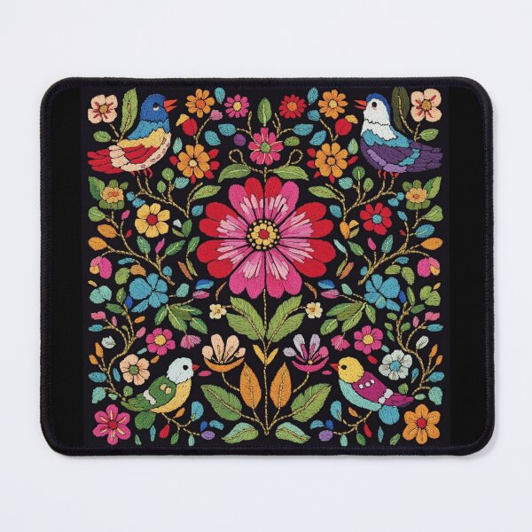 Item preview, Mexico Folk Art Embroidery Floral Pattern designed and sold by Myra365Art.