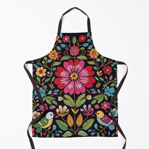 Item preview, Mexico Folk Art Embroidery Floral Pattern designed and sold by Myra365Art.