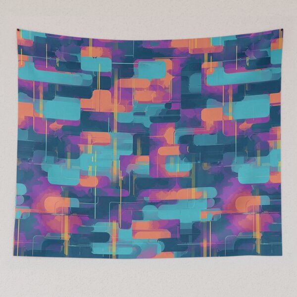 Item preview, Neon color shape pattern 3rd designed and sold by JeniSeny.