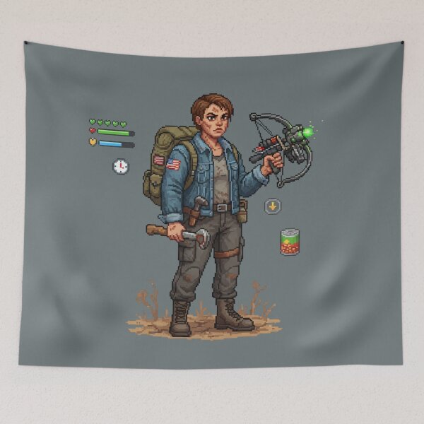 Item preview, Pixel Survival Hero – Crossbow Vanguard designed and sold by Tily360.