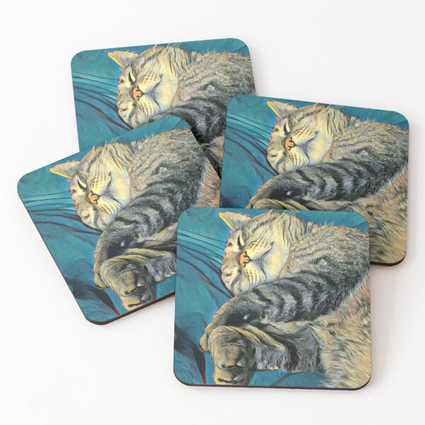Item preview, Sleeping tabby cat Einstein designed and sold by Pinkgnomie.