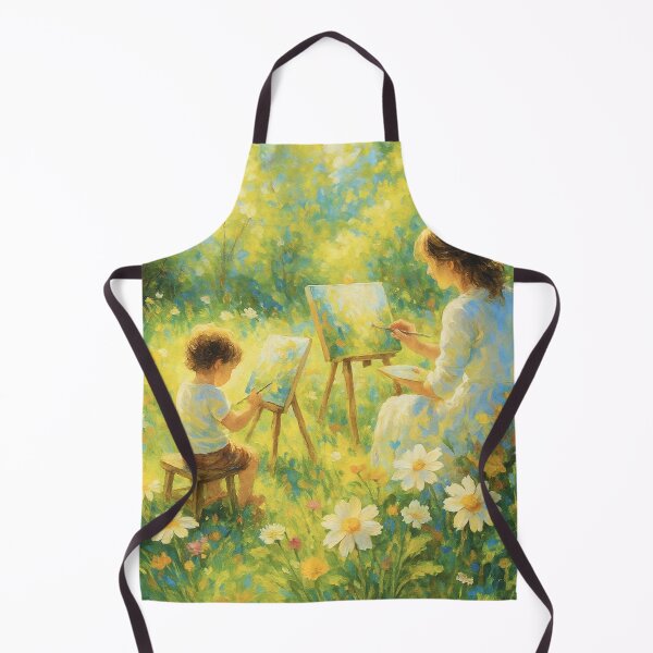 Item preview, Mother and Child Painting in a Sunlit Meadow, Whimsical Nature Art designed and sold by BeaconMarketing.
