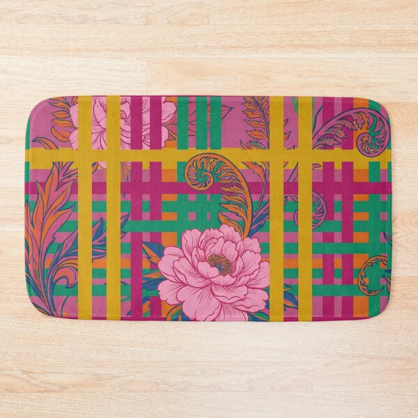 Item preview, Electric Victorian Plaid: Maximalist Floral Grid designed and sold by The boys.