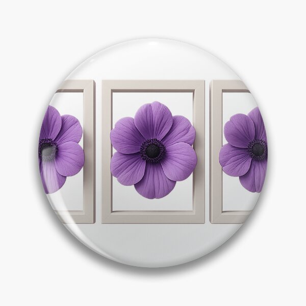 Artikelvorschau, Drei Violette Blüten in Rahmen – Moderne Blumenkunst entworfen und verkauft von LOSCOLIS.