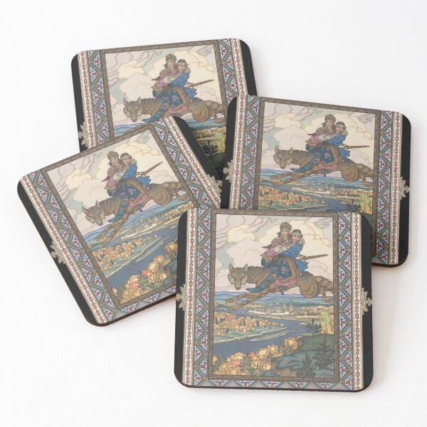 Item preview, The Firebird - Boris Zvorykin - Tsarevich Ivan with Tsarevna Elena the Fair on the Grey Wolf designed and sold by forgottenbeauty.