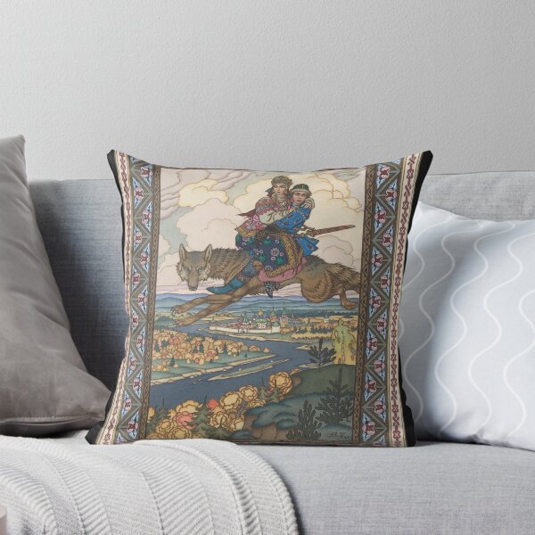 Item preview, The Firebird - Boris Zvorykin - Tsarevich Ivan with Tsarevna Elena the Fair on the Grey Wolf designed and sold by forgottenbeauty.