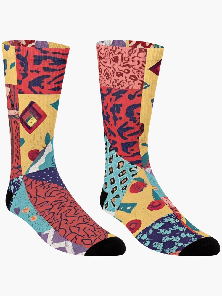 Thumbnail 3 of 5, Socks, Patchwork Pattern designed and sold by Myra365Art.