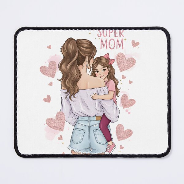 Item preview, Super Mom , Mother and Daughter Clipart, Cute Mom Life , Valentine’s Day Mom , Mother’s Day Sublimation, Mommy and Me designed and sold by Lunafy Design.