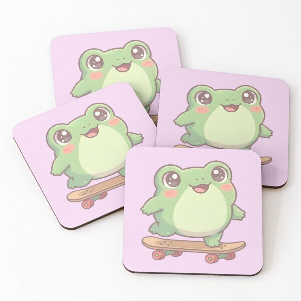 Item preview, Kawaii Frog On A Skateboard designed and sold by HappyLilPals.