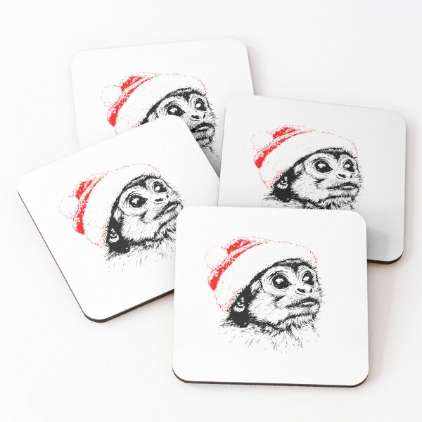 Item preview, Festive Little Monkey with Santa Hat  designed and sold by JollyCritters.
