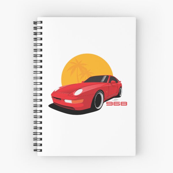 Item preview, Red 968 turbo beach Illustration designed and sold by blackdogshop.
