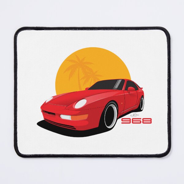 Item preview, Red 968 turbo beach Illustration designed and sold by blackdogshop.