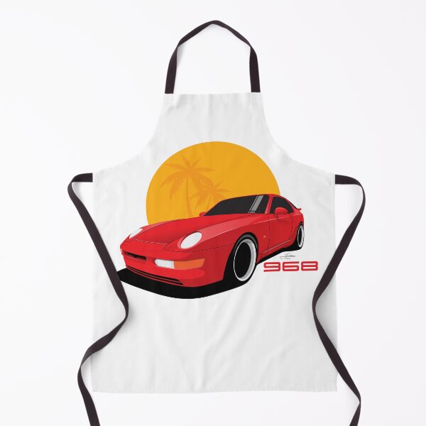 Item preview, Red 968 turbo beach Illustration designed and sold by blackdogshop.