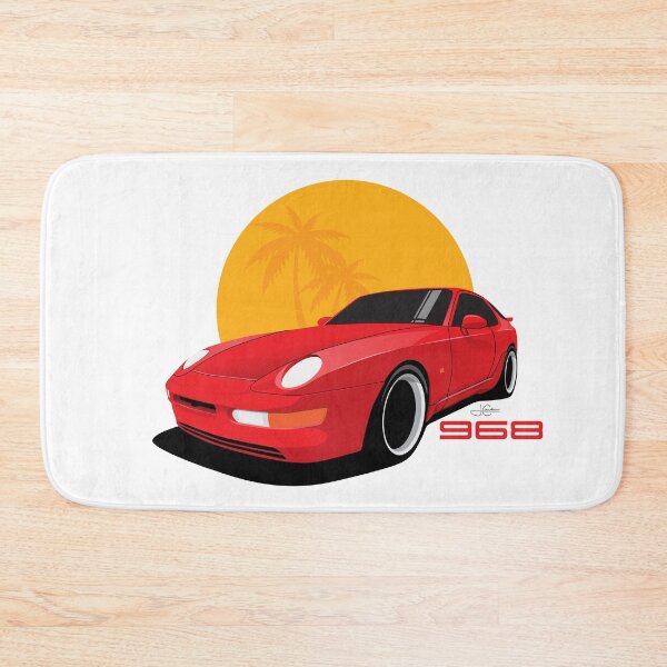 Item preview, Red 968 turbo beach Illustration designed and sold by blackdogshop.