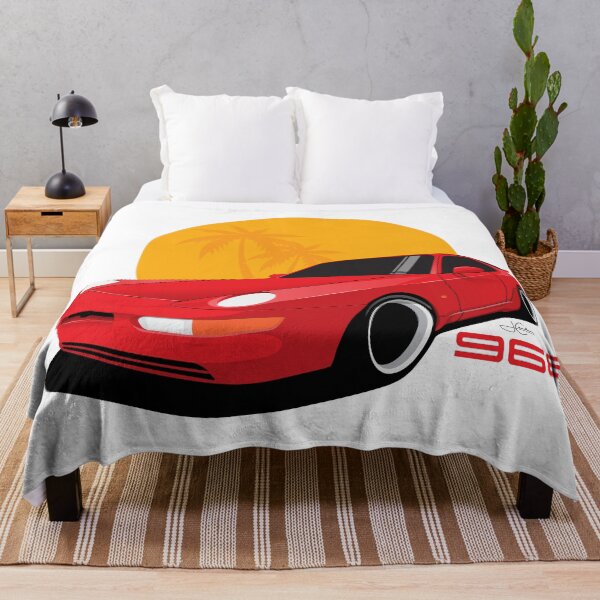 Item preview, Red 968 turbo beach Illustration designed and sold by blackdogshop.
