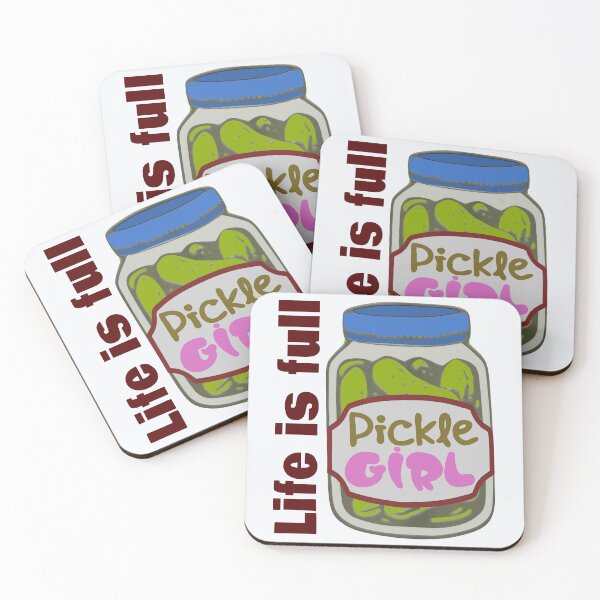 Item preview, Life is Full Pickle Girl Jar Illustration designed and sold by DNC1134.